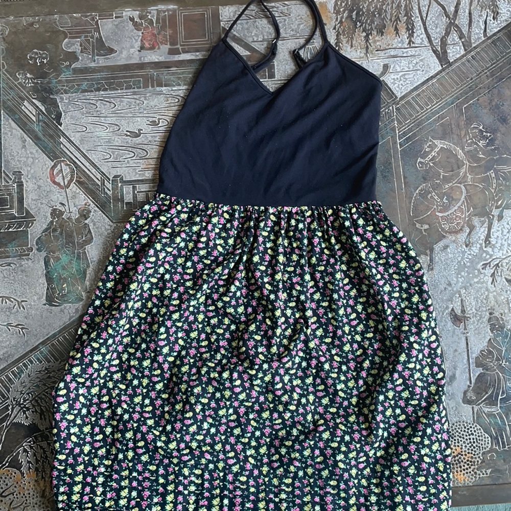 Pink yellow and pink flowers dress